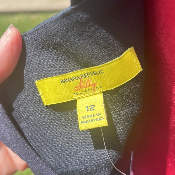 Banana Republic Milly Collection Black Dress size 12 66 Rayon, 39 Nylon, 5 Spand - Picture 4 of 9